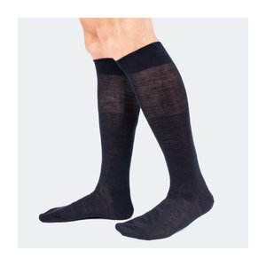 Calcetines italianos de algodón 100% hasta la rodilla Calcetines largos elegantes de diferentes colores para hombres con logotipo tejido Blanco y marrón-Suministro ODM - Product Image 4