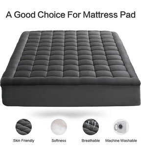 Cubrecolchón Grueso al por Mayor, Acolchado de Microfibra Suave y Esponjoso, Protector de Colchón para Hotel y Hogar, Gris Oscuro - Product Image 2