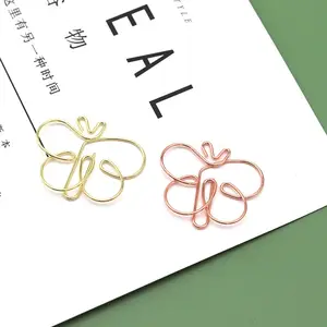 50pcs Metal Butterfly Shaped Wire Paper Clips Bookmark Clips For Office School Home Use