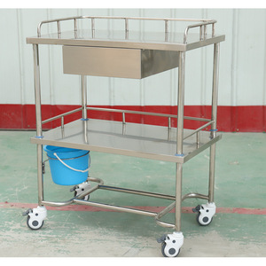 Da Cong Medical Treatment Cart 750x450x900mm Double Layer Stainless Steel Instrument <b>Trolley</b> With Brake <b>Wheels</b> - Product Image 4