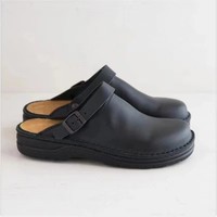 Sandales plates à bout carré tendance de couleur unie, sans dos, décontractées pour hommes, printemps, fermeture à boucle, taille 48, sandales fermées