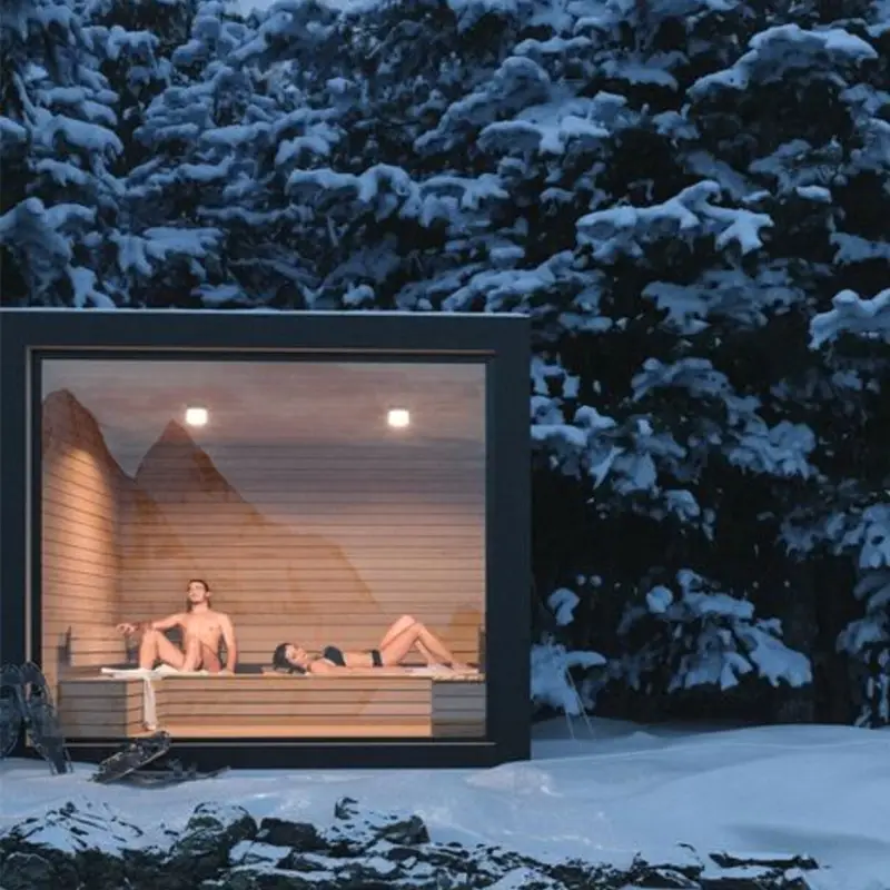 Garten im Freien Bedingte Luxus Holz befeuerte Sauna räume 5 Personen