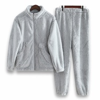 Ensembles de peignoirs en polaire Sherpa doux et chauds FEIYUE RTS, teints unis, brodés, élégants, style chinois, thermiques, vente en gros directe d'usine