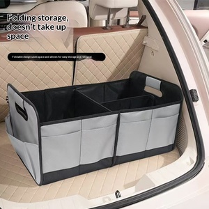 Boîte de rangement multifonctionnelle pliable pour coffre de voiture en tissu Oxford, design renforcé, capacité 65L, avec poignée et roulettes, personnalisable - Product Image 1