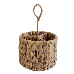 Panier de rangement rond Bobai en paille tressée fait main avec poignée pour l'organisation de bureau et une utilisation sur le bureau - Product Image 4