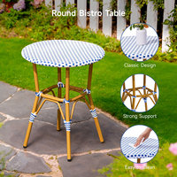 Chaise de bistrot en rotin PE de style français, table et chaises de restaurant, chaises en rotin tressé imperméables pour l'extérieur