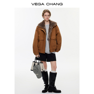 เสื้อโค้ทสไตล์แจ็คเก็ตแบบคอปกสไตล์เรโทร แบรนด์ VEGA CHANG - เสื้อคลุมแฟชั่นฤดูหนาวสำหรับผู้หญิง - Product Image 2