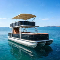 Bateau ponton en aluminium de luxe de 30 pieds, 20 passagers, pour loisirs familiaux et pêche, certifié CE