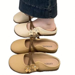 2026 Autumn Color Half Slippers Women One Step on Closed Toe <b>Soft</b> Sole Outdoor Street Fashion <b>Shoes</b> - Product Image 5