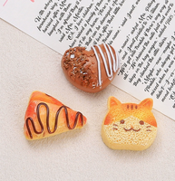 Ornements en résine 3D de dessins animés, DIY, pour coques de téléphone et décorations de chaussures, jouet alimentaire artificiel en forme de pain Kawaii, avec accessoire de colle, Noël