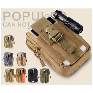 Custom Logo <b>Men</b> Women Phone <b>Pouch</b> Molle Camping Hunting Hiking Oxford Cloth Camo Tactical Waist Belt Bag - Product Image 3