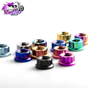 Tuerca de titanio Tmj M5 M6 M8 M10 <span class=keywords><strong>M12</strong></span> <span class=keywords><strong>Bi</strong></span> Hex Brida Tuercas de 12 puntos para motocicleta Retrofit Svrews - Product Image 2