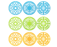 Lot de 3 dessous-de-plat en silicone antidérapants motif européen Eversoul Factory pour accessoires de cuisine