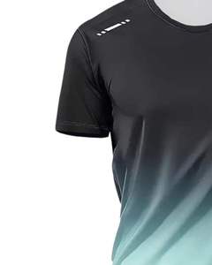 Wholesale <b>Mens</b> Sports T <b>Shirt</b> Short Sleeve Crew Neck with Black And Mint Green Color Athletic Gym Wear Breathable Training Top - Product Image 2