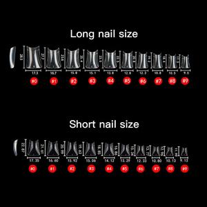 10 tailles tendance canard Flare doigt faux ongles conseils Extension français acrylique <span class=keywords><strong>Capsule</strong></span> ongles fournitures couverture complète canard ongles conseils 500 pièces - Product Image 3