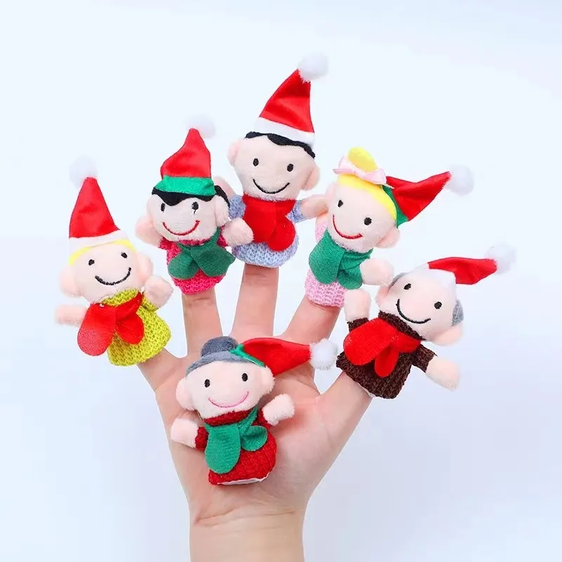 Natale babbo natale pupazzi da dito peluche Mini pupazzi animali per bambini giocattoli educativi