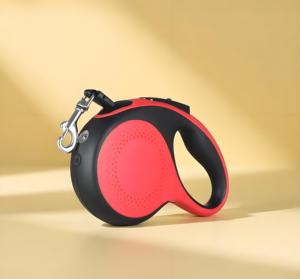 Correa Retráctil para Perro de 5 Metros, Roja/Negra, Clásica, Occidental, Simple, Duradera, Ecológica, con Luz LED, Liberación Rápida, Bolsa para Excrementos, para Perros de hasta 30 kg - Product Image 1