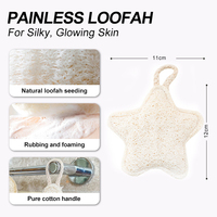 Éponge exfoliante naturelle en loofah écologique pour enfants, exfoliation douce, éponge de bain en forme d'étoile de dessin animé