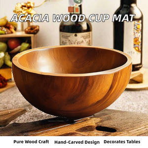 Posavasos Redondos de Madera de Acacia Pulida, Venta Directa de Fábrica, con Logotipo Personalizado, Protección para Cualquier Tipo de Mesa - Product Image 2