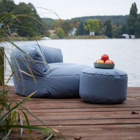 Lot de housses de pouf élégantes et imperméables pour pouf de sol, pouf de salon, chaise longue de jardin et pouf d'extérieur en forme de disque