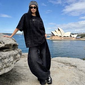 <span class=keywords><strong>8037</strong></span>/Яркий оранжевый комплект: футболка оверсайз с эффектом тай-дай и белой вышивкой, широкие брюки. Повседневный уличный модный комплект. - Product Image 5