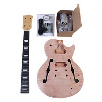 Kit de guitarra eléctrica semiterminada LP DIY con ensamblaje modificado y accesorios