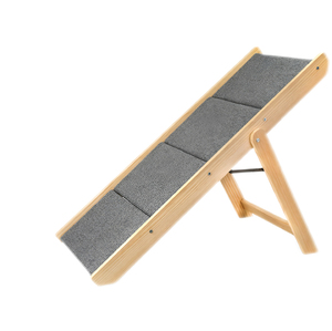 Escaleras para Perros de Tela Antideslizante 2 en 1, Rampa Plegable de Madera Maciza, Ecológica, Duradera, Portátil para Exteriores, Accesorio para Mascotas para Viajes - Product Image 1