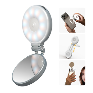 TELESIN RGB Magnetic Selfie Light for <strong>Phone</strong>, 2500K-7000K CCT &amp; 360&deg; LED Video Light, Rechargeable Portable Clip on Fill Light - Product Image 1