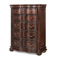 Lit rembourré de style américain de luxe, taille Queen/King, lit en bois de style européen, lit double vintage, mobilier de chambre d'hôtel