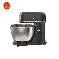 Batteur sur socle électrique classique en acier inoxydable avec 5 vitesses, bol mélangeur de 4,5 L, accessoires pour mélangeur à gâteau pour usage domestique