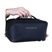 Nouvelle trousse de maquillage portable YCH 2024 pour femmes, grande capacité, en PU, pour le voyage, rangement des pinceaux de soin de la peau avec fermeture à glissière
