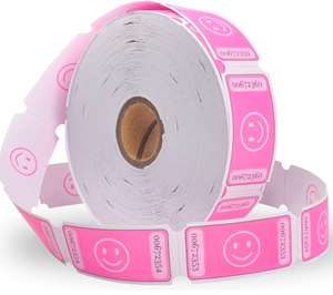 Billets de tombola perforés 1"x2" avec visage souriant, faciles à déchirer, dos inscriptible, numérotés consécutivement pour événements - Product Image 3