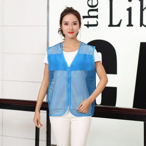 Gilet respirant en maille vert fluorescent, tissu fin, uniforme d'été pour femmes, personnalisable avec impression de logo - Product Image 2