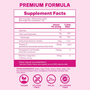 Gomitas Mingyan Premium para el Equilibrio Femenino con Probióticos y Piña |   Soporte para el equilibrio del pH para la salud íntima de la mujer - Product Image 6