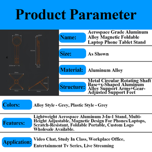 Custom Aerospace Grade Aluminum Alloy Magnetic Foldable <strong>Laptop</strong> Phone Tablet Stand, Portable Multi-function Lazy Arm <strong>Holder</strong> - Product Image 5