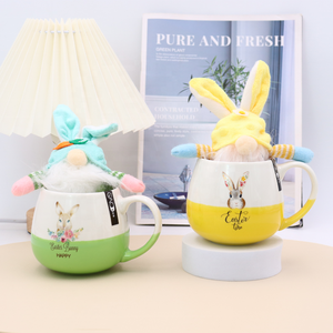 Factory Wholesale Custom High Quality <strong>Easter</strong> Color Glazed Ceramic <strong>Mugs</strong> with Gift Color Box Packaging and Doll 13oz Cute Cups - Product Image 4