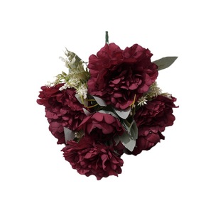 Flores artificiales de peonía y rosa mixtas Yixuan para decoración de bodas y hogar, arreglo floral de seda - Product Image 5