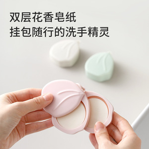 Feuilles de savon parfumées portables double couche, savon pour les mains sans eau, rose, format solide, SPF30, lavage des mains jetable - Product Image 4