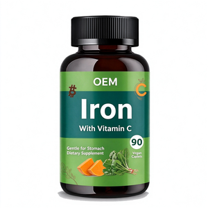 OEM ODM Capsule de fer 90 unités 25 mg Bisglycinate ferreux doux avec Vitamine C pour le soutien de l'énergie sanguine - Product Image 1