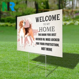 Wholesale Custom UV Printed 4mm <b>Thick</b> PP Material Yard Signs Waterproof Advertising <b>Sheets</b> with H Stake Cut to Size - Product Image 2