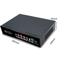 04G11GB KuWFi Placa de núcleo de escritorio de 6 puertos POE 48V Interruptor de red Gigabit completo usado en exteriores AP inalámbrico Comunicación Ethernet IP