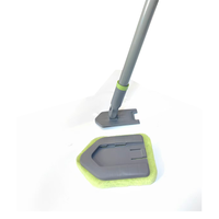 Brosse de nettoyage pour salle de bain Ecoclean avec manche télescopique extensible, robuste, pour baignoire, carrelage, sol, éponge, douche