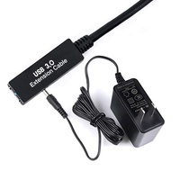 Long noir Premium Active USB 3.0 mâle à femelle rallonge de câble d'extension avec amplificateur amplificateur 5M 10M 15M 20M 25M 30M
