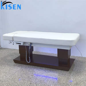 Kisen Luxury Salon 4 Motors Electric Beauty Bed With LED Lamp <b>Adjustable</b> <b>Leg</b> Back Lift Function Salon Massage <b>Table</b> Lash Tray - Product Image 2