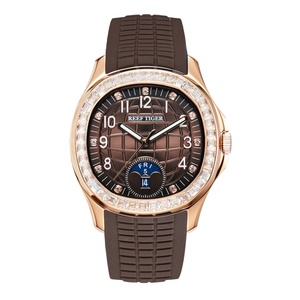 Reloj Deportivo Multifunción Cuadrado de Oro Rosa para Hombre Reef Tiger/RT, Reloj de Pulsera Mecánico de Caucho Luminoso con Calendario de Golf RGA1805 - Product Image 1