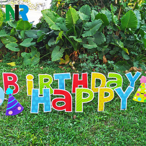 Happy Birthday Outdoor Lawn Decorations for Every Season Eco-Friendly Yard Signs with Cutting Processing Service - Product Image 1