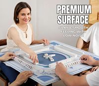 Tapis de Mahjong américain antidérapant avec règles, en caoutchouc de 2 mm, réduction du bruit, tapis de table de Mahjong imperméable, nappe de Mahjong