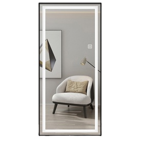 Miroir pleine longueur LED encastré doré, avec capteur de mouvement intelligent et commande tactile, pour <span class=keywords><strong>mur</strong></span> et sol - Product Image 2