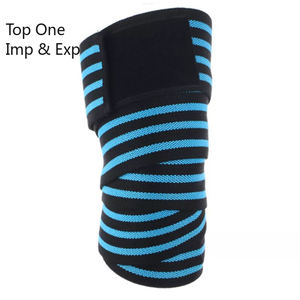 Top One Logo personnalisé Adulte Gym Sports Doux Élastique Respirant Powerlifting Genou Wraps Sangles - Product Image 4