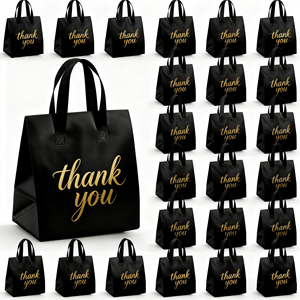 Sac isotherme réutilisable en non-tissé avec logo personnalisé pour aliments, noir, pour boissons froides, vente en gros, faible MOQ - Product Image 1